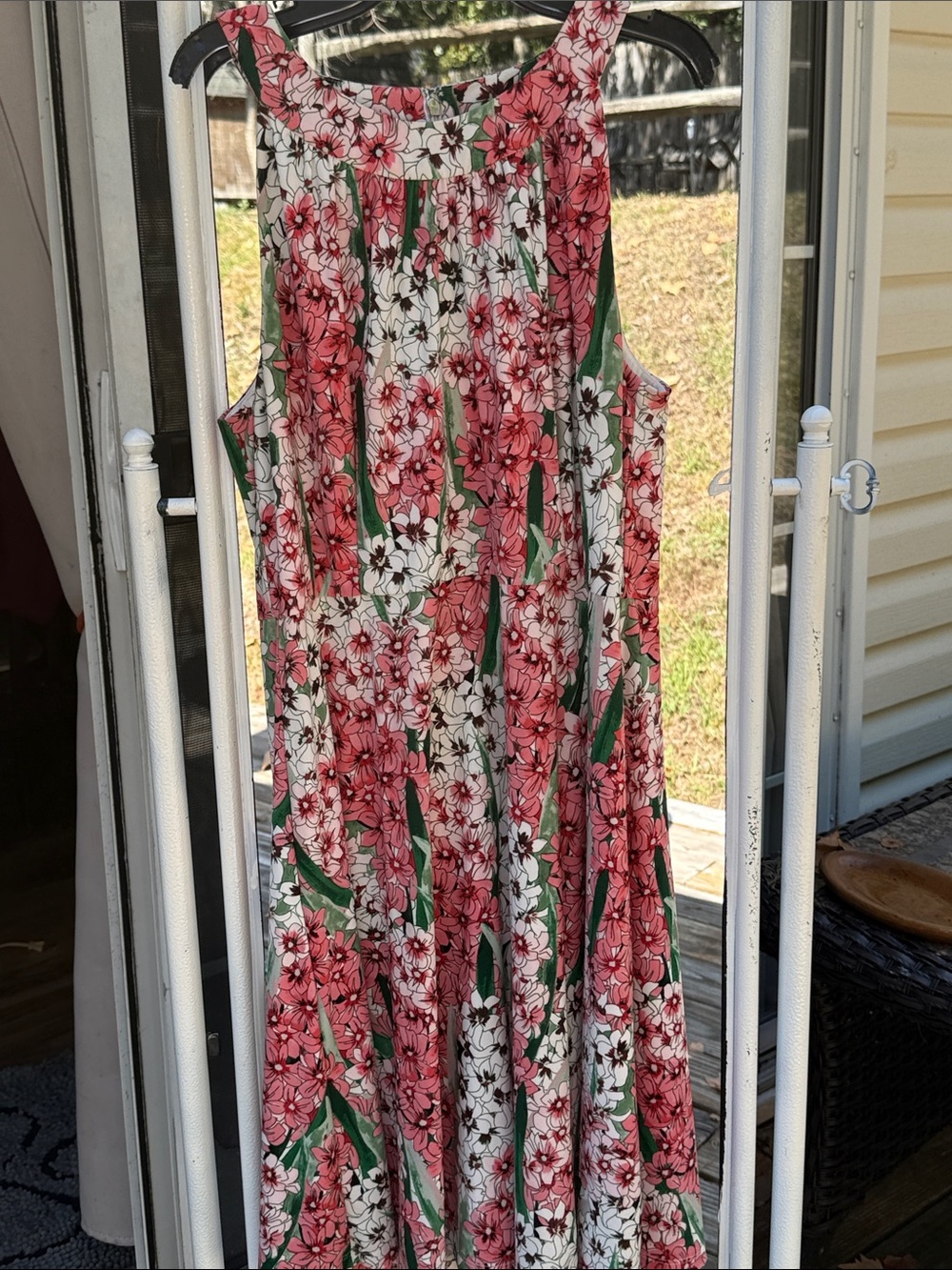 Tommy Hilfiger Floral Maxi Dress in Pink, White & Green